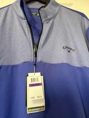 Callaway Two-Tone Blue Half-Zip Pullover